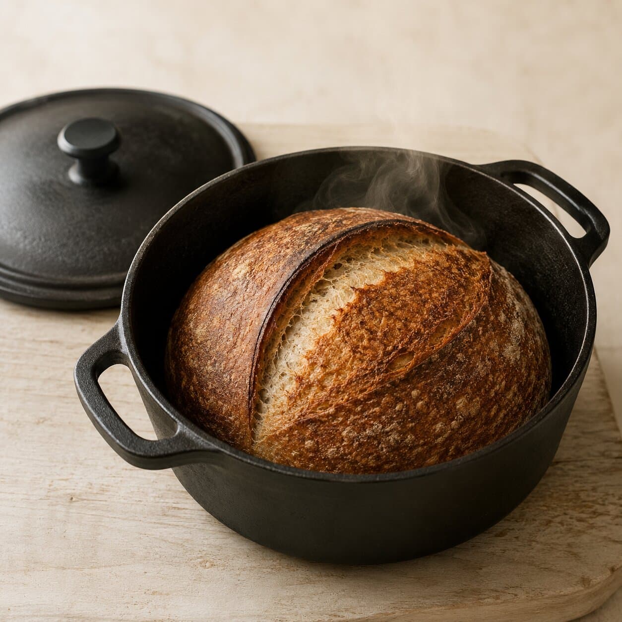 A cast-iron Dutch oven